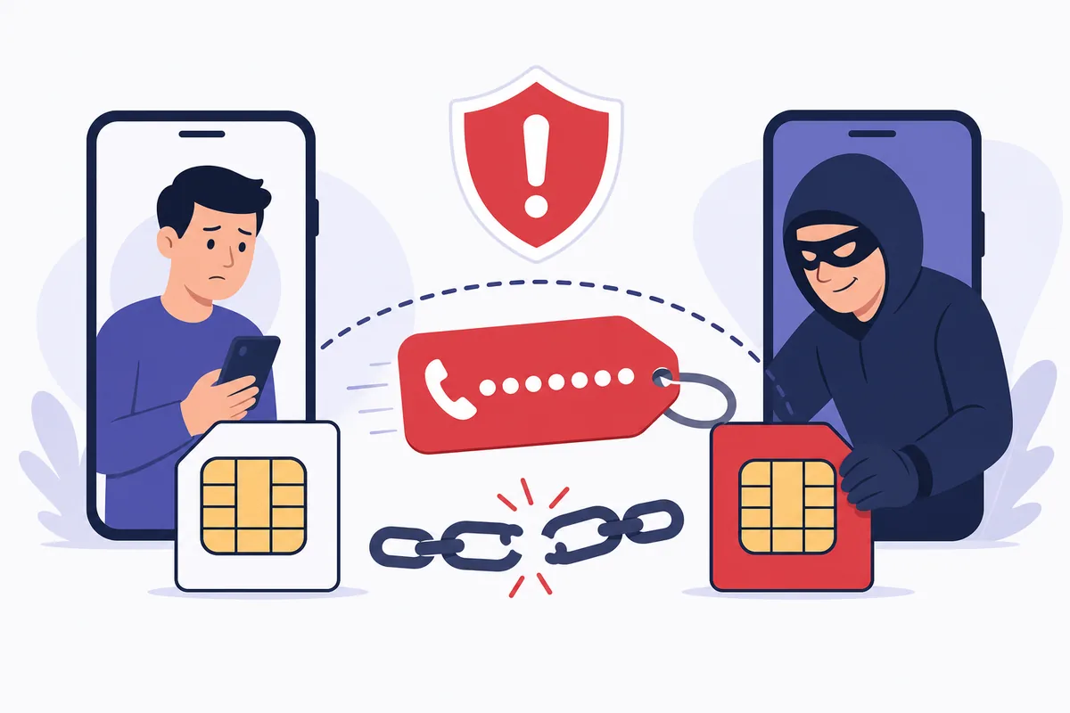 号码从用户的 SIM 被转移到窃贼的 SIM