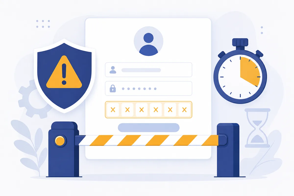 A login blocked by rate limiting after too many failed code attempts