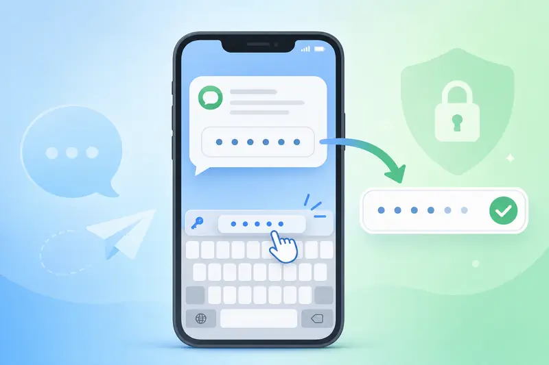 SMS one-time-code autofill suggesting a code above the keyboard
